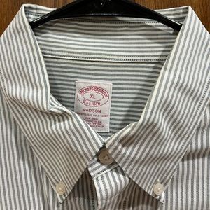 Grey and white stripe Brooks Brothers Madison sport shirt. Size XL.